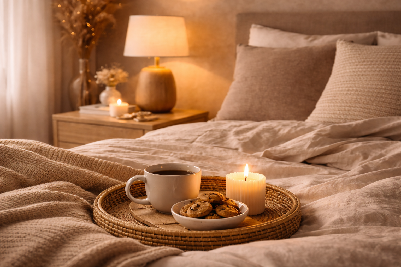 Créer une ambiance cozy dans sa chambre avec une lampe de chevet Image