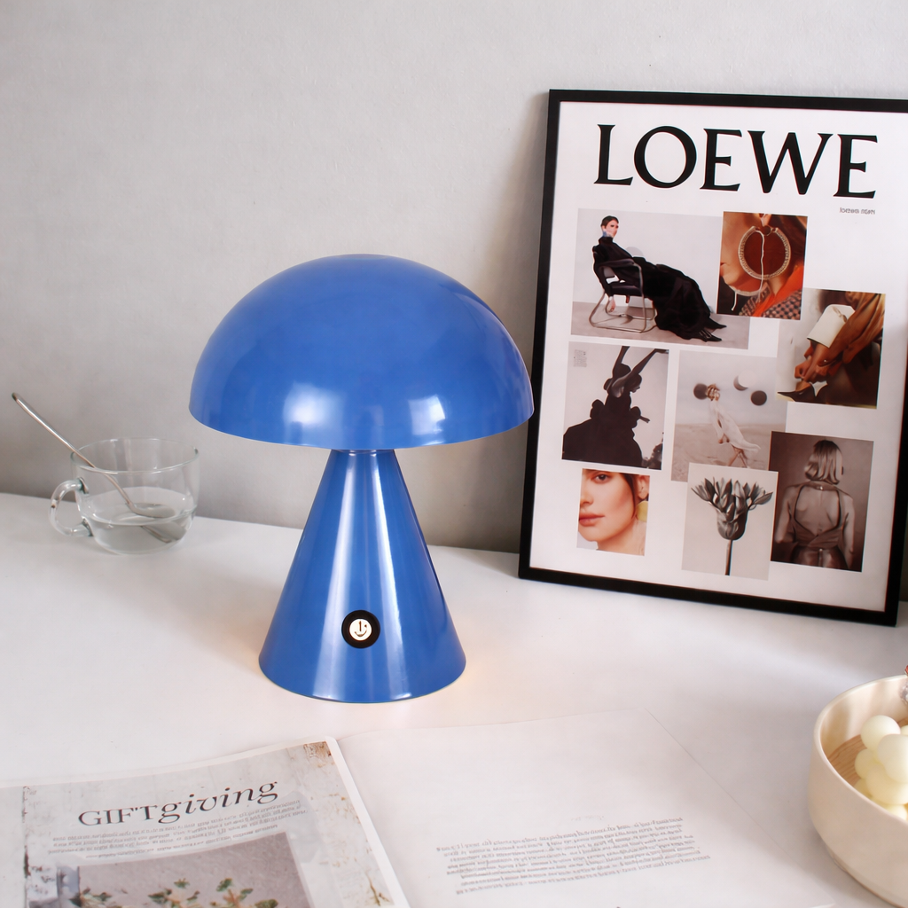 Lampe Champignon Bleu