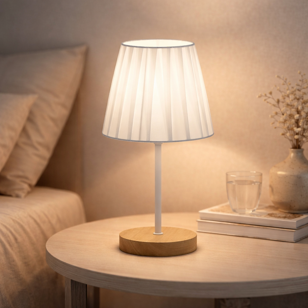 Petite Lampe de Chevet en Bois