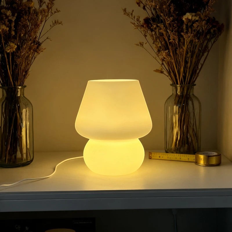 Lampe Champignon en Verre