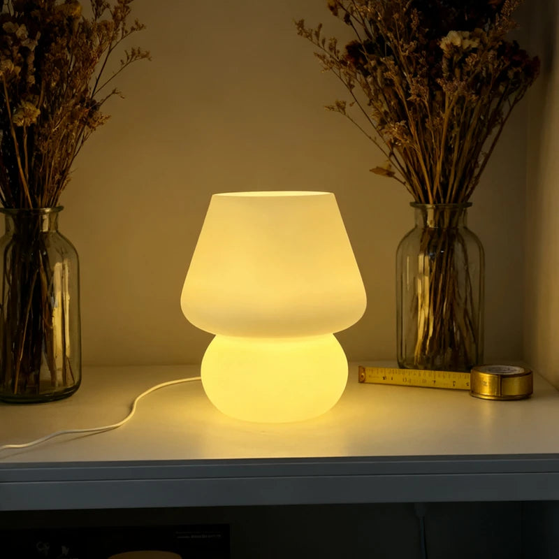 Lampe Champignon en Verre