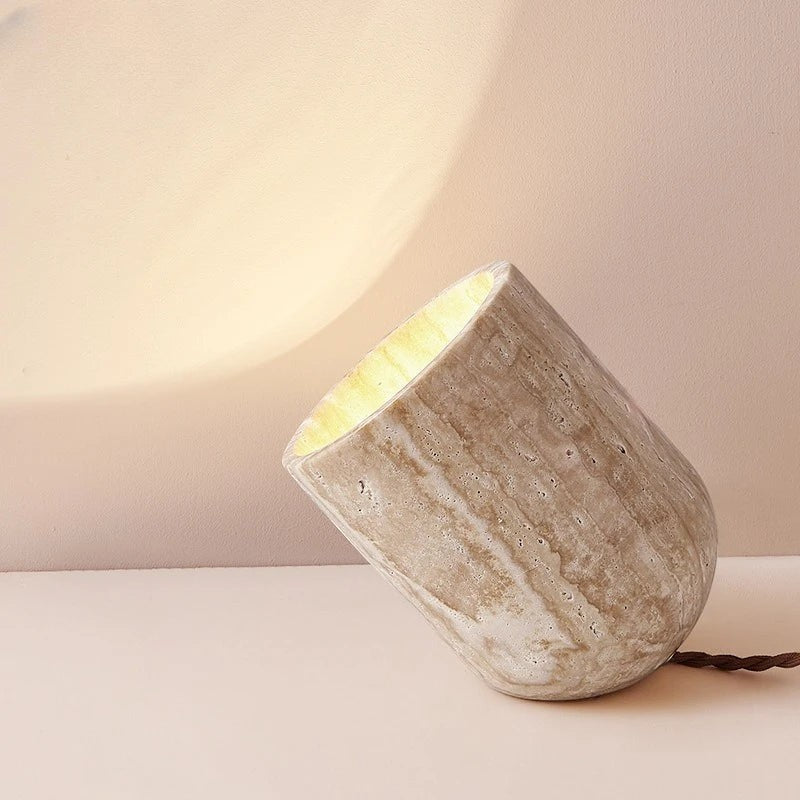 Travertin Lampe