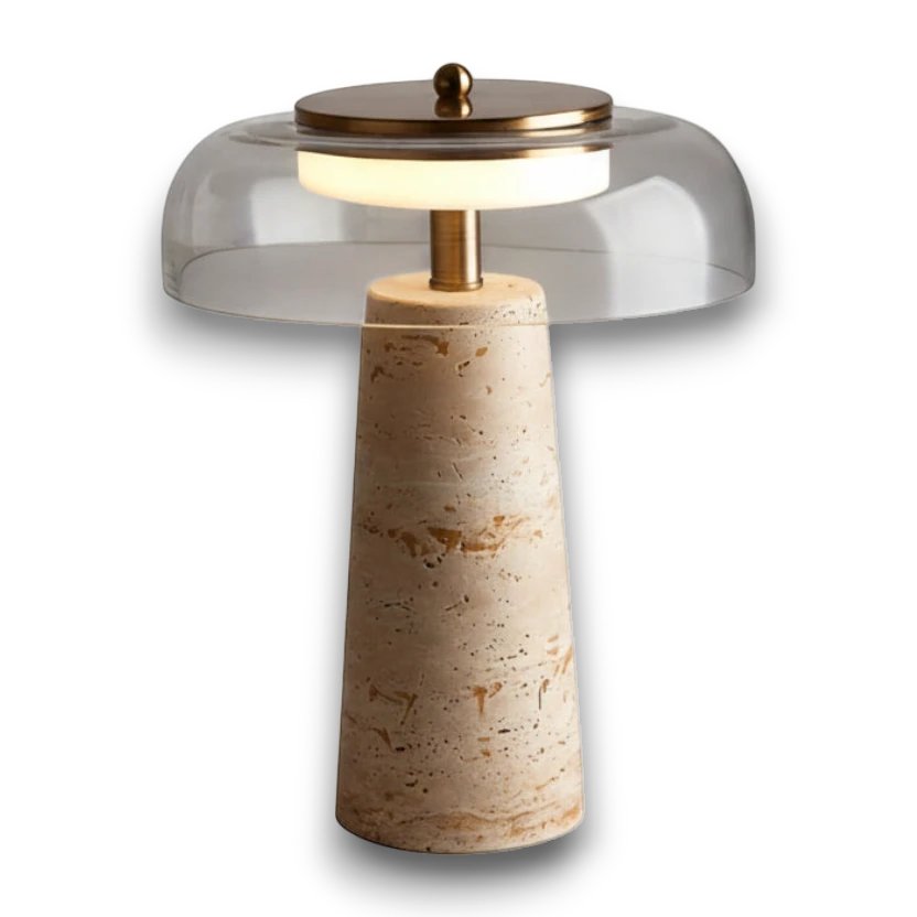 Lampe en Travertin — détail matière