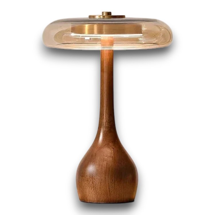 Lampe de Chevet Pied en Bois — détail matière