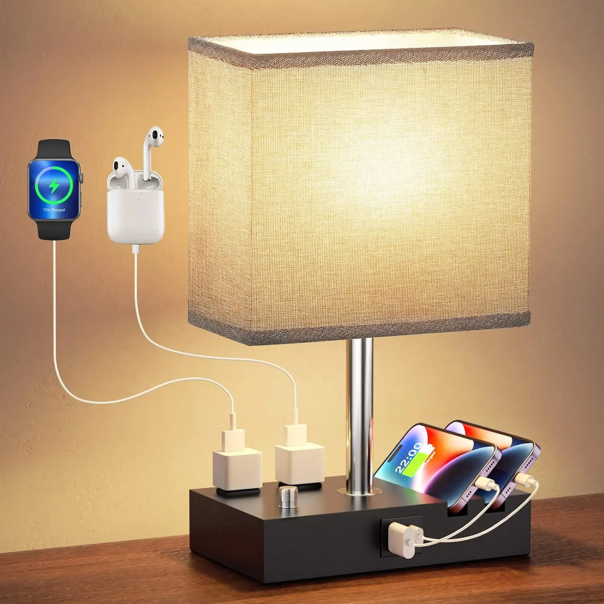 Lampe de Chevet avec Chargeur Usb