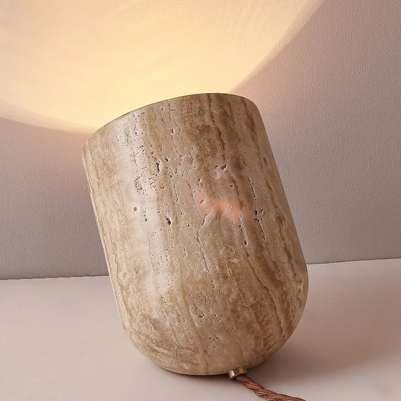 Travertin Lampe