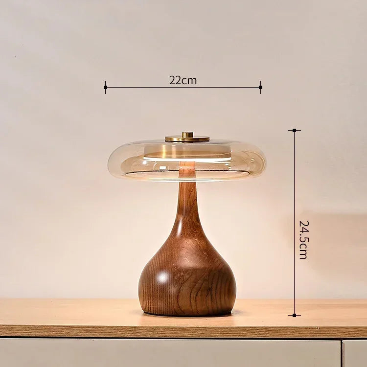 Lampe de Chevet Pied en Bois