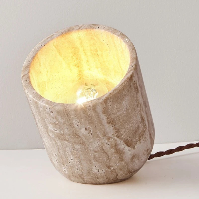 Travertin Lampe
