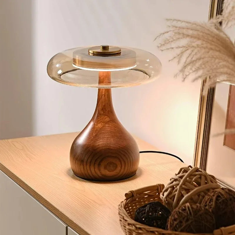 Lampe de Chevet Pied en Bois