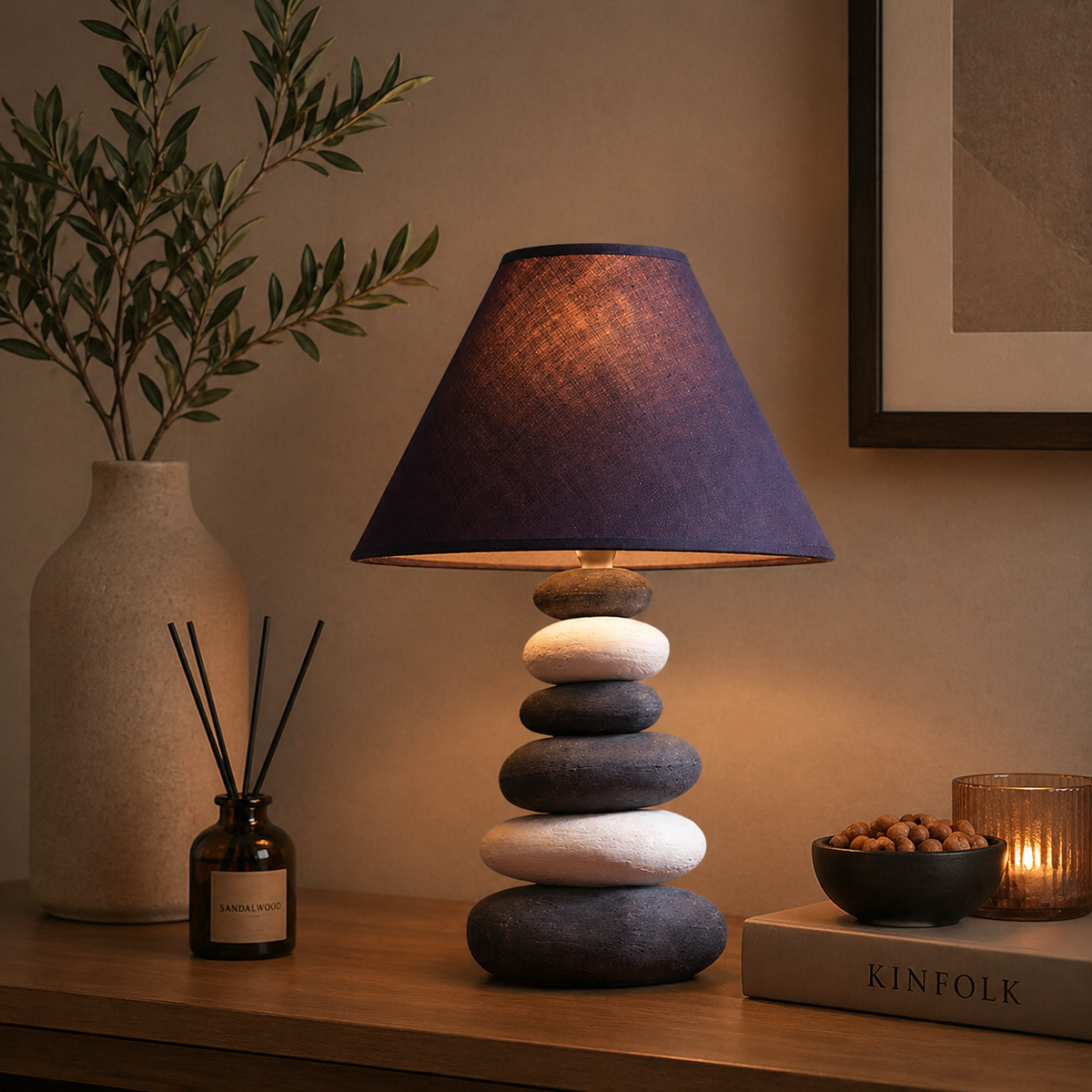 Lampe de Chevet en Pierre