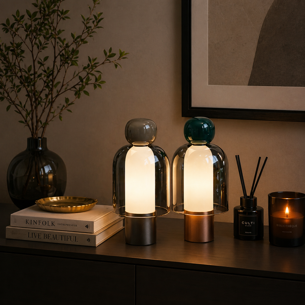 Lampe de Chevet en Verre