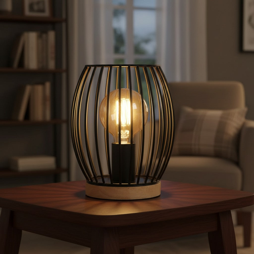 Lampe de Chevet Industriel Noir — vue principale